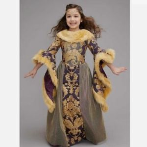 Chasing fireflies Medieval Queen Princess Purple Gold Fur + petticoat